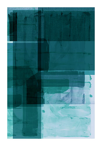Layered Teal Forms Art Print by Cartissi