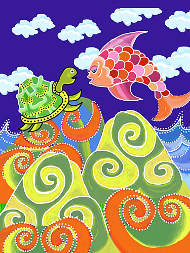 Happy Ocean Friends Art Print