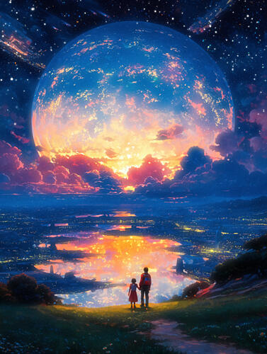 Stargazing with You Art Print by Taudalpoi
