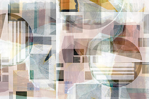 Soft Geometric Abstraction Art Print by Cartissi