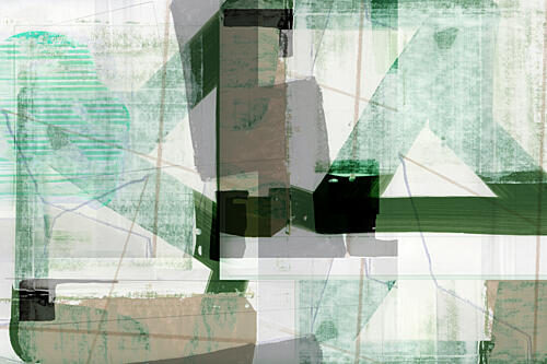Muted Geometric Layers Art Print by Cartissi