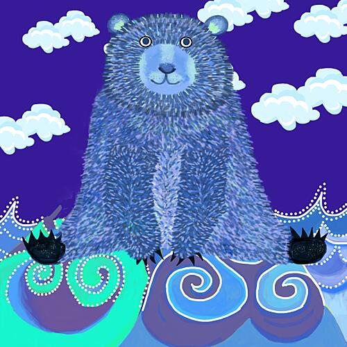 Blue Dream Bear Art Print