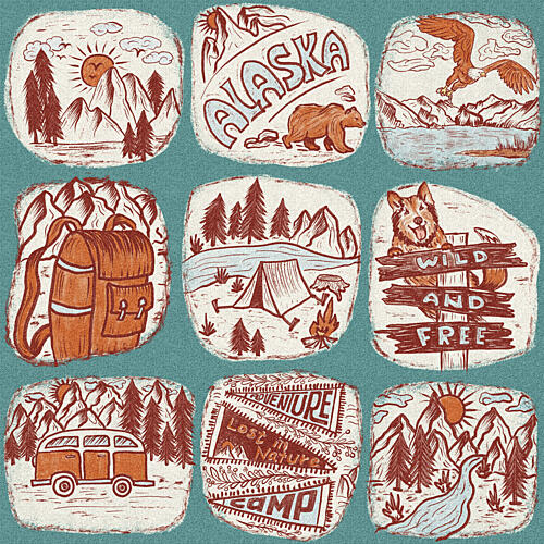 Alaska Outdoor Adventure Art Print