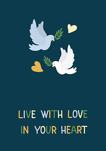 Peaceful Doves Love Message Art Print
