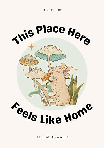 Enchanted Mushroom Bunny Art Print