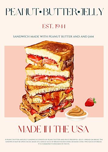 Stacked Peanut Butter Jelly Art Print