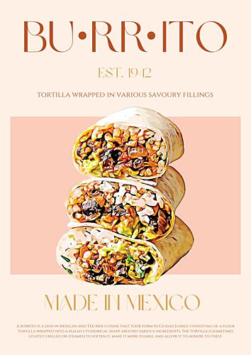 Stacked Mexican Burritos Art Print