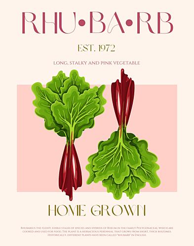 Rhubarb Home Grown Art Print