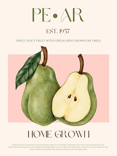 Juicy Pear Delight Art Print