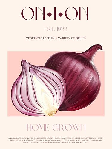Home Grown Red Onions Art Print