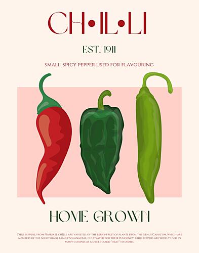 Homegrown Chili Peppers Art Print