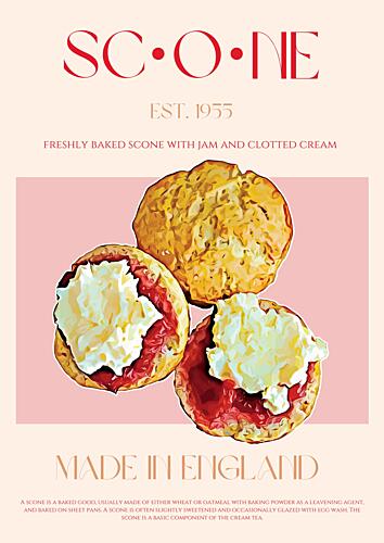 Afternoon Tea Scones Art Print by Nazma Khokhar