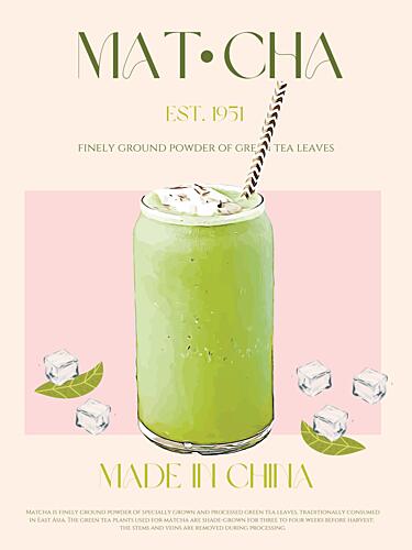 Refreshing Matcha Tea Art Print