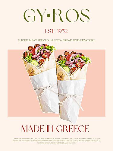 Authentic Greek Gyros Art Print by Nazma Khokhar