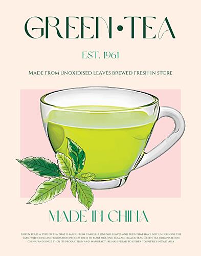 Fresh Brewed Green Tea Art Print