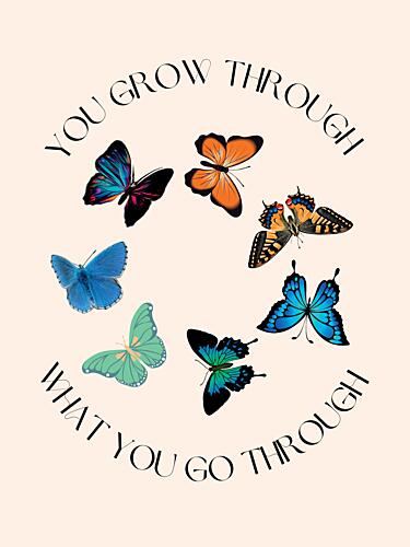 Butterfly Growth Quote Art Print