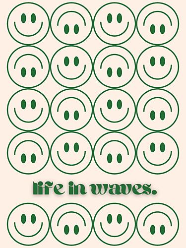 Happy Smiley Life Waves Art Print