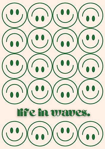 Life in Waves Smileys Art Print