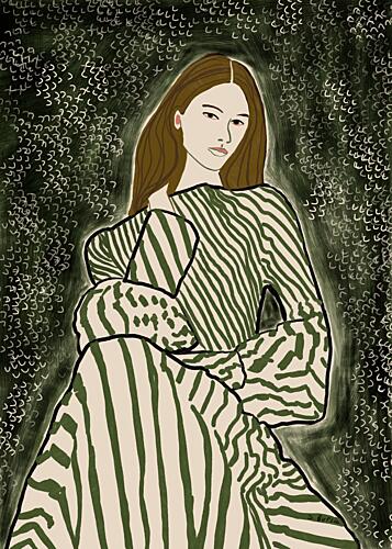 Elegant Striped Fashion Fashion Print