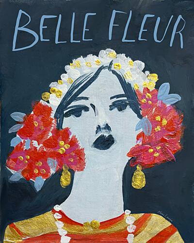 Belle Fleur Floral Portrait Fashion Print