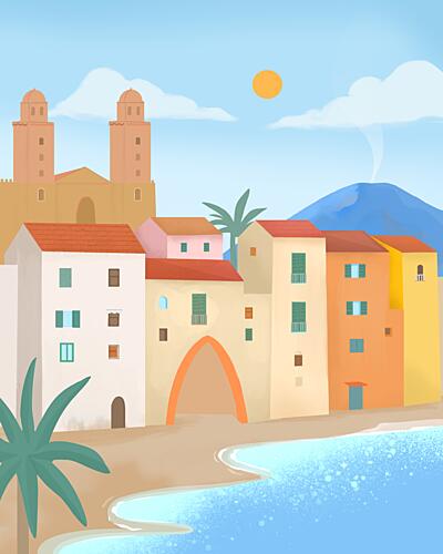 Cefalu, Sicily Art Print