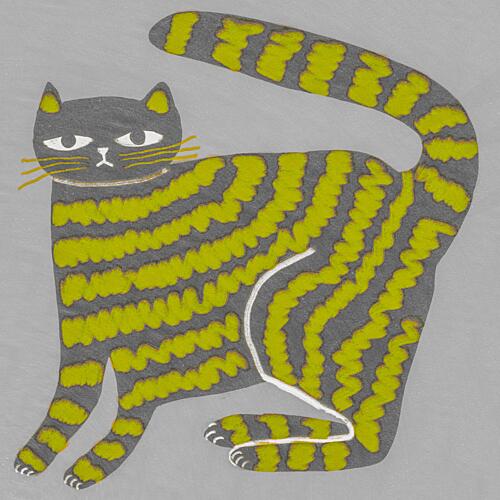 Grumpy Yellow Striped Cat Art Print