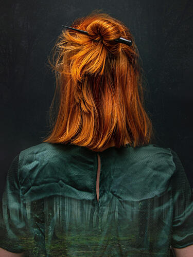 Red Hair Forest Dreams Fashion Print