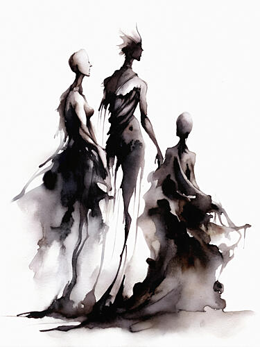 Three Ethereal Figures Art Print