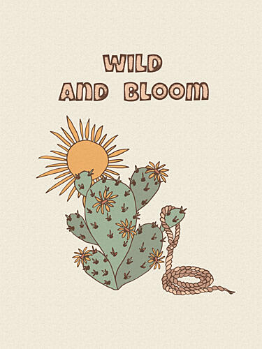 Wild Desert Cactus Bloom Art Print by Olena Kovalova