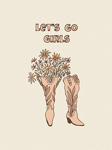 Lets Go Girls Boots Art Print by Olena Kovalova