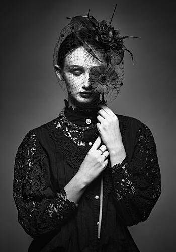 Elegant Veiled Mystery Fashion Print