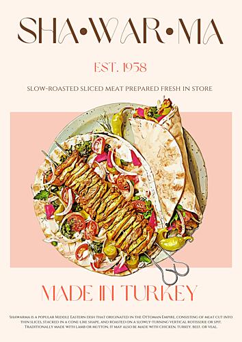 Authentic Turkish Shawarma Art Print by Nazma Khokhar