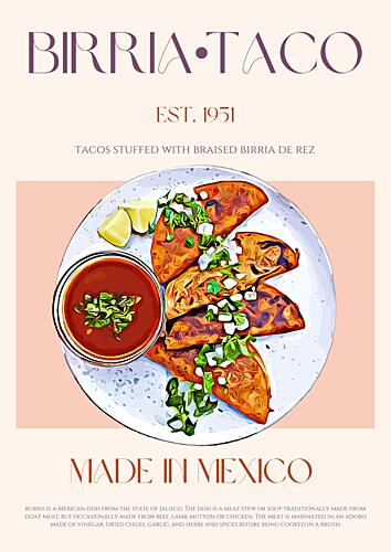 Authentic Birria Tacos Art Print by Nazma Khokhar