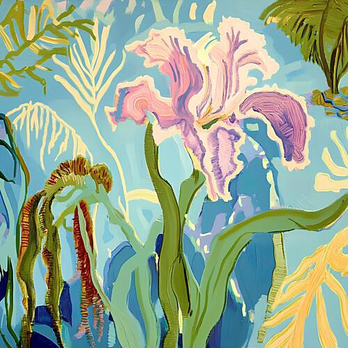 Vibrant Tropical Iris Art Print by Avanesova Elena
