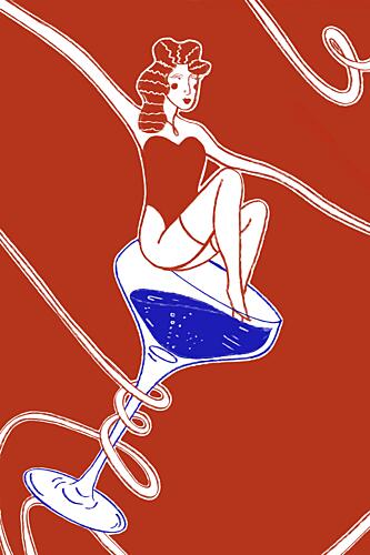 Whimsical Cocktail Delight Fashion Print