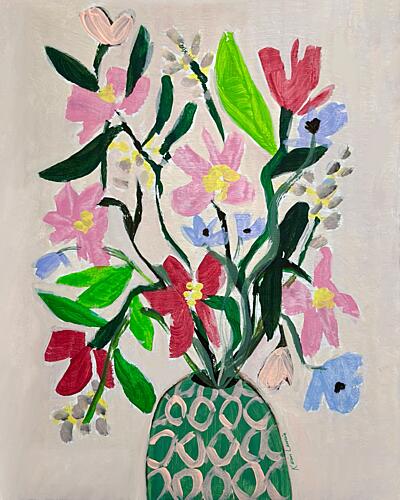 Colorful Vase Flowers Art Print