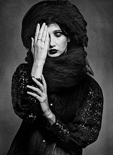 Elegant Dark Portrait Fashion Print