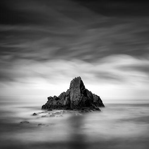 Misty Sea Stack Art Print