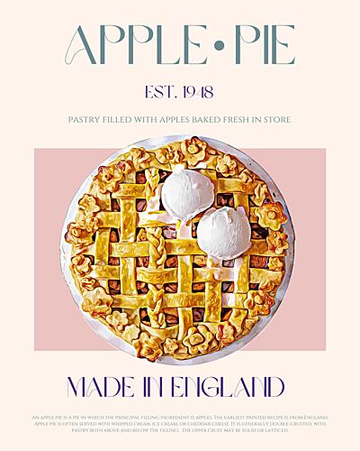 Apple Pie with Ice Cream Art Print by Nazma Khokhar