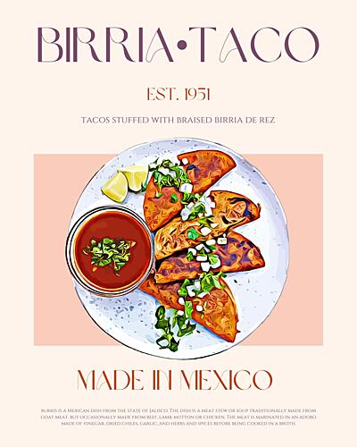 Authentic Birria Tacos Art Print by Nazma Khokhar