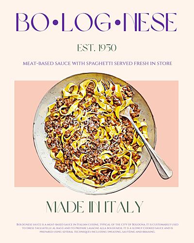 Authentic Italian Bolognese Art Print by Nazma Khokhar