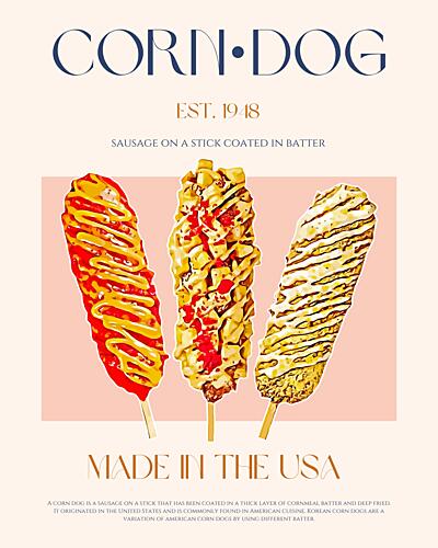 American Corn Dogs Art Print by Nazma Khokhar