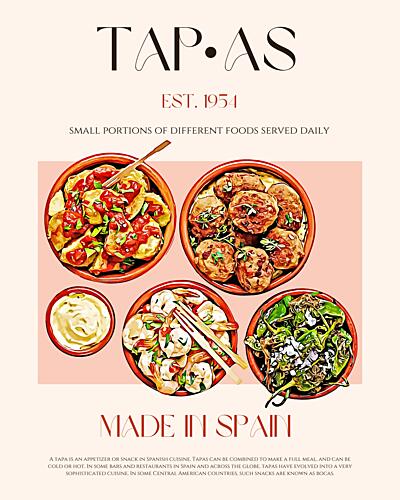 Authentic Spanish Tapas Art Print by Nazma Khokhar