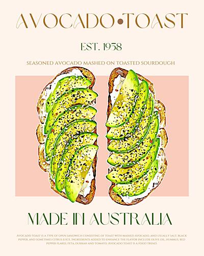 Fresh Avocado Toast Art Print