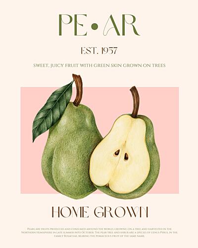 Sweet Green Pears Art Print