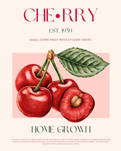 Sweet Homegrown Cherries Art Print