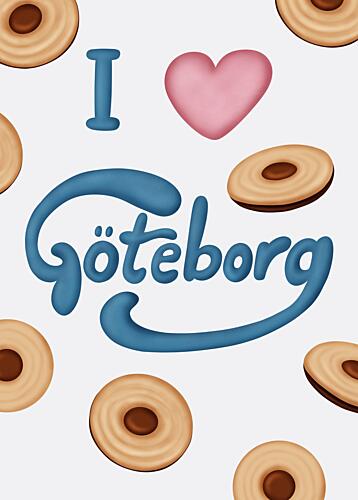 Love Goteborg Cookies Art Print by Aminah Eleonora
