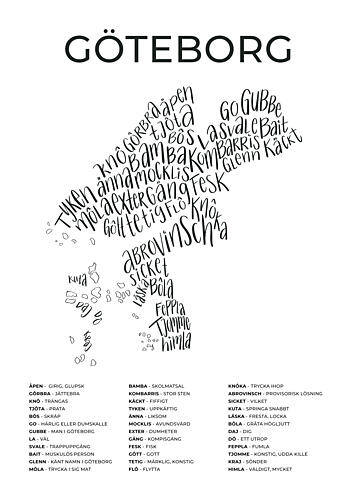 Gothenburg Word Map Art Print by Aminah Eleonora