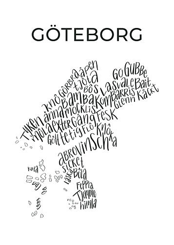 Gothenburg Slang Map Art Print by Aminah Eleonora