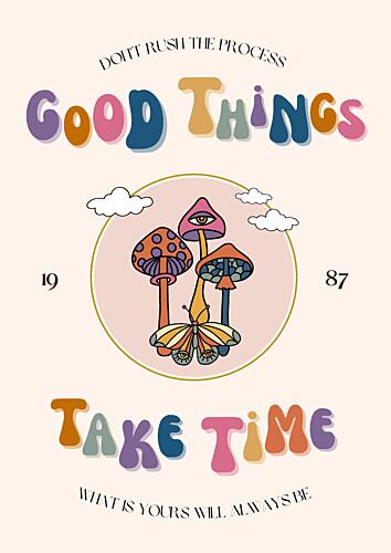 Groovy Mushroom Wisdom Art Print